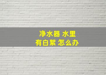 净水器 水里有白絮 怎么办